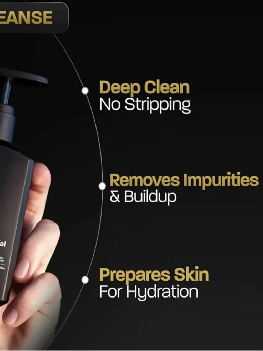 BASED Daily Facial Cleanser for Men - Deep Cleaning Formula with Bamboo Charcoal